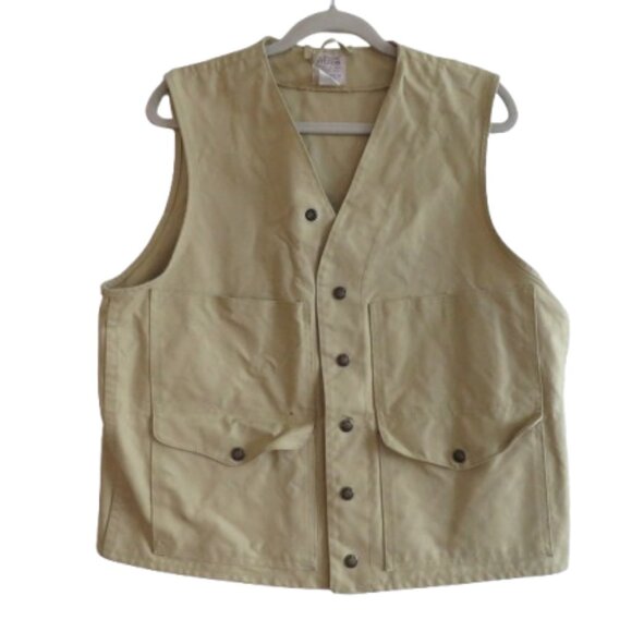 VINTAGE FILSON USA Cotton Canvas Utility Field Vest Fishing Hunting Outdoor